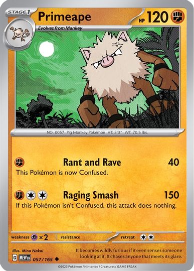 Primeape - 057/165 - Uncommon available at 401 Games Canada