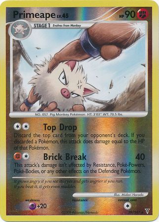 Primeape - 39/147 - Rare - Reverse Holo available at 401 Games Canada