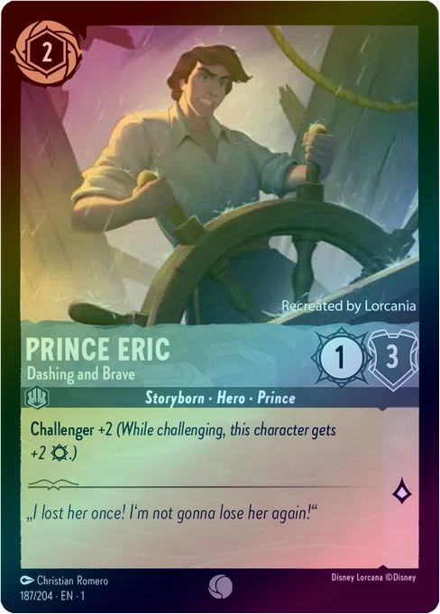 Prince Eric (Dashing and Brave) - 187/204 - Common (Foil) available at 401 Games Canada