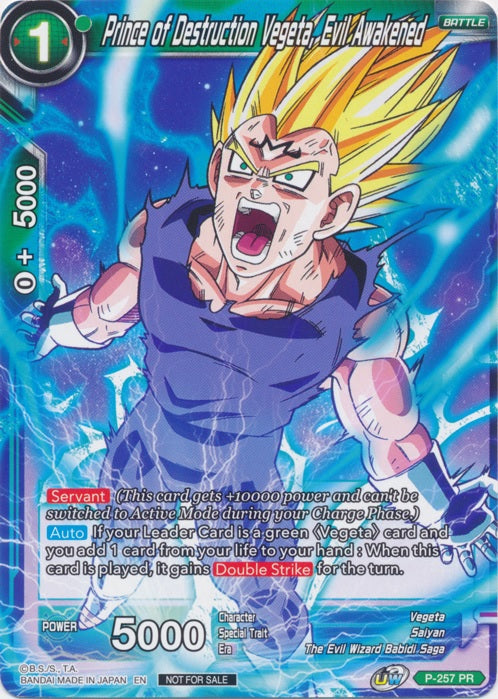 Prince of Destruction Vegeta, Evil Awakened - P-257 - Promo available at 401 Games Canada