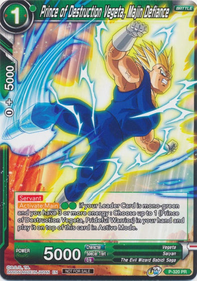 Prince of Destruction Vegeta, Majin Defiance - P-320 - Tournament Promo available at 401 Games Canada