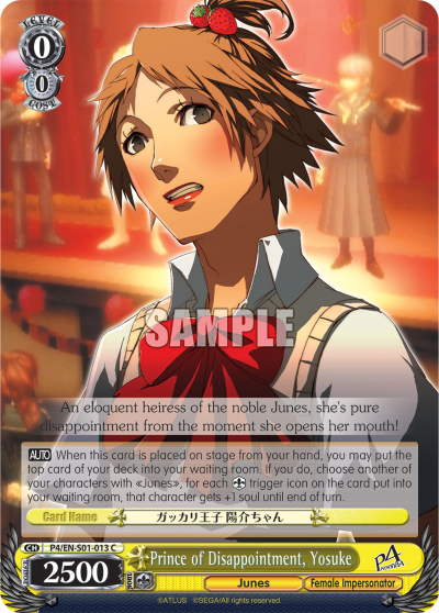 Prince of Disappointment, Yosuke - P4/EN-S01-013 - Common available at 401 Games Canada