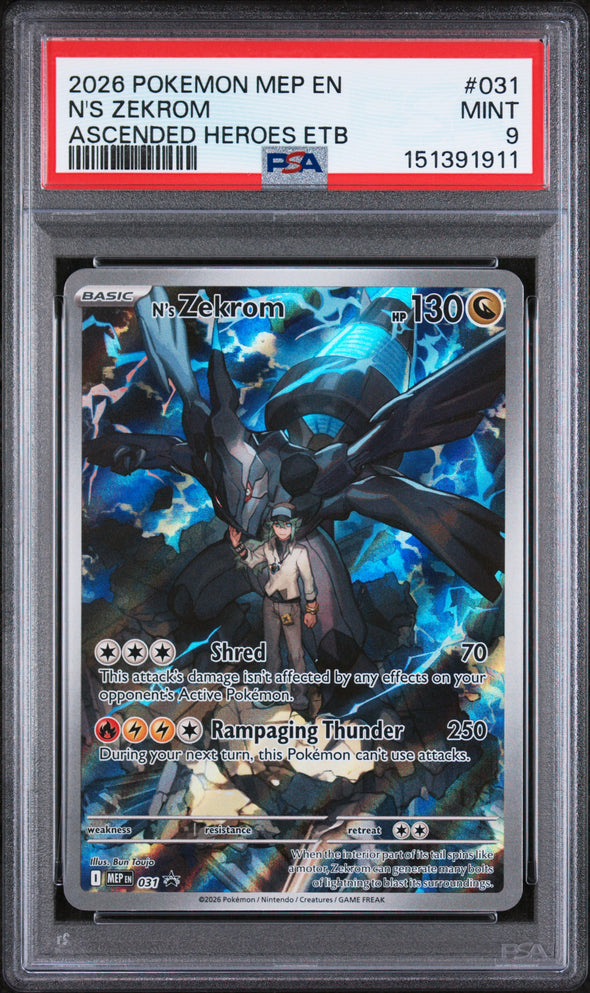 N'S ZEKROM (031) - POKEMON MEP EN-ME BLACK STAR PROMO - ASCENDED HEROES ETB - MINT 9