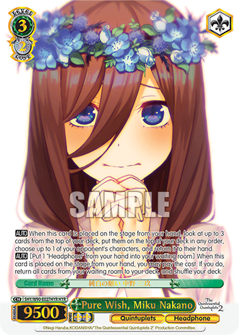 Pure Wish, Miku Nakano - 5HY/W90-E027HYR - Hanayome Rare available at 401 Games Canada