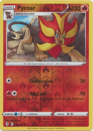 Pyroar - 023/203 - Uncommon - Reverse Holo available at 401 Games Canada