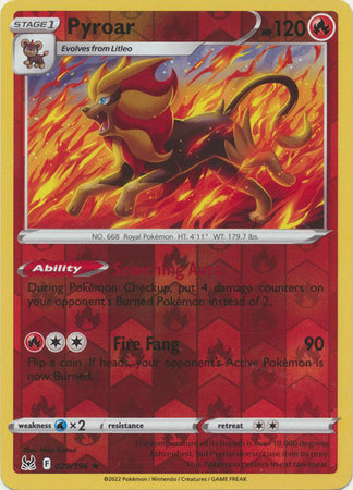 Pyroar - 029/196 - Holo Rare - Reverse Holo available at 401 Games Canada