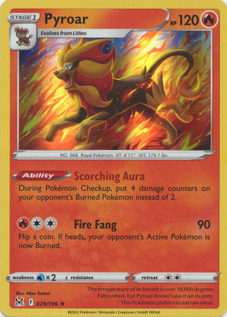 Pyroar - 029/196 - Holo Rare available at 401 Games Canada