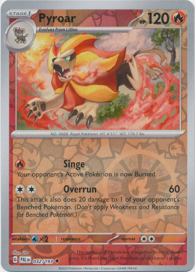 Pyroar - 032/193 - Uncommon - Reverse Holo available at 401 Games Canada