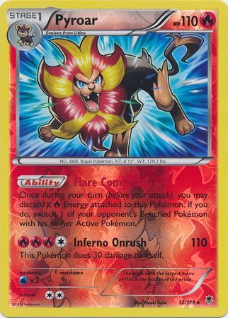 Pyroar - 12/119 - Holo Rare - Reverse Holo available at 401 Games Canada