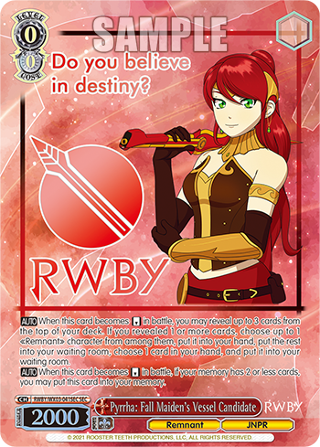 Pyrrha: Fall Maiden's Vessel Candidate - RWBY/WX03-E041SEC - Secret Rare available at 401 Games Canada