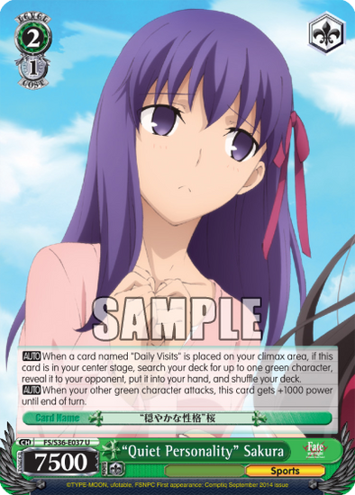 "Quiet Personality" Sakura - FS/S36-E037 - Uncommon available at 401 Games Canada