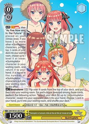 Quintuplets in Swimsuits, Ichika & Nino & Miku & Yotsuba & Itsuki (SR) - 5HY/W101-E017S - Super Rare available at 401 Games Canada