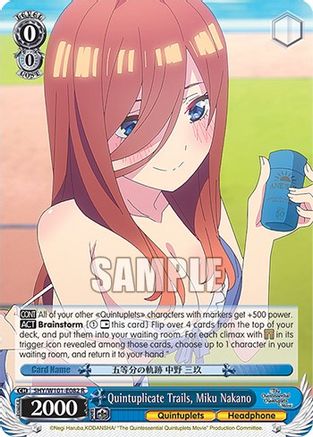 Quintuplicate Trails, Miku Nakano - 5HY/W101-E082 - Rare available at 401 Games Canada