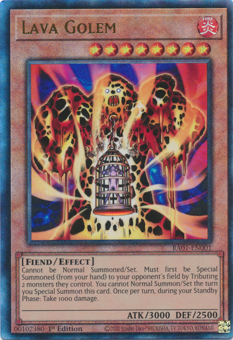 Lava Golem (PUR) - RA01-EN001 - Prismatic Ultimate Rare - 1st Edition available at 401 Games Canada