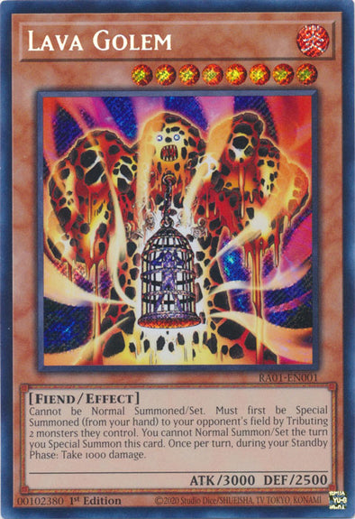 Lava Golem (Secret Rare) - RA01-EN001 - Secret Rare - 1st Edition available at 401 Games Canada