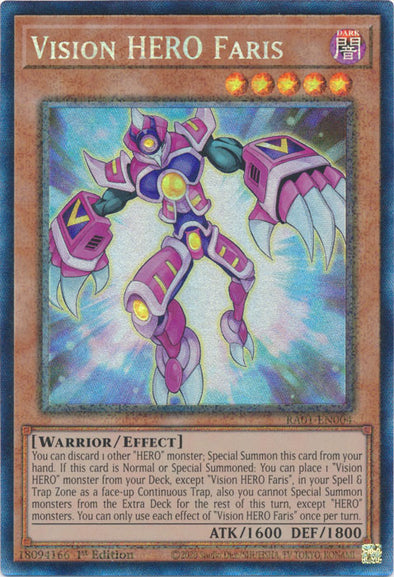 Vision HERO Faris (PCR) - RA01-EN004 - Prismatic Collector’s Rare - 1st Edition available at 401 Games Canada