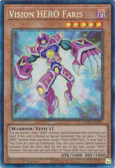 Vision HERO Faris (PCR) - RA01-EN004 - Prismatic Collector’s Rare - 1st Edition available at 401 Games Canada