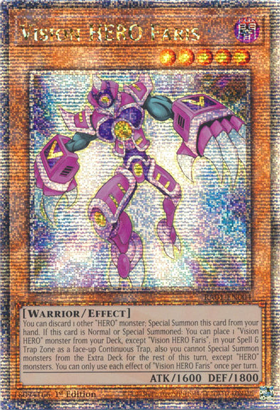 Vision HERO Faris - RA01-EN004 - Quarter Century Secret Rare - 1st Edition available at 401 Games Canada