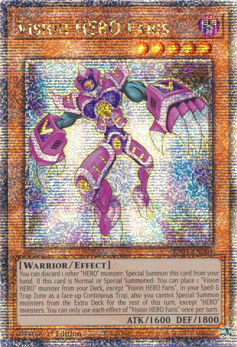 Vision HERO Faris - RA01-EN004 - Quarter Century Secret Rare - 1st Edition available at 401 Games Canada