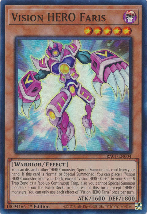 Vision HERO Faris - RA01-EN004 - Super Rare - 1st Edition available at 401 Games Canada