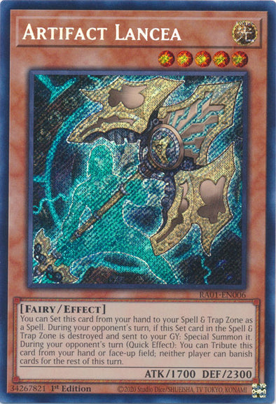 Artifact Lancea (Secret Rare) - RA01-EN006 - Secret Rare - 1st Edition available at 401 Games Canada