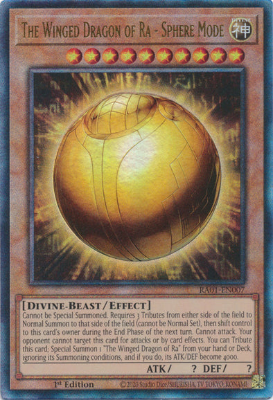 The Winged Dragon of Ra - Sphere Mode (PUR) - RA01-EN007 - Prismatic Ultimate Rare - 1st Edition available at 401 Games Canada