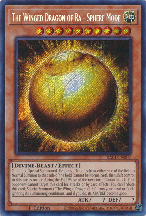 The Winged Dragon of Ra - Sphere Mode (Secret Rare) - RA01-EN007 - Secret Rare - 1st Edition available at 401 Games Canada