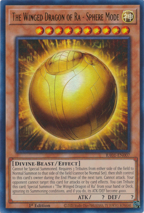 The Winged Dragon of Ra - Sphere Mode (UR) - RA01-EN007 - Ultra Rare - 1st Edition available at 401 Games Canada