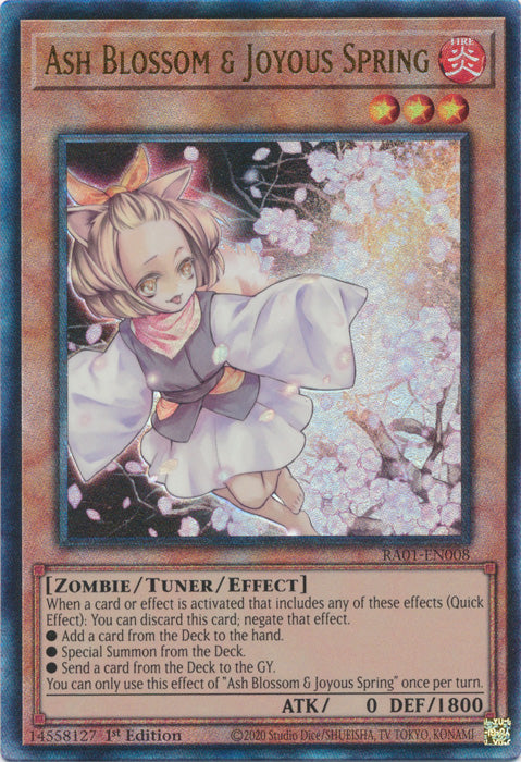 Ash Blossom & Joyous Spring (PUR) - RA01-EN008 - Prismatic Ultimate Rare - 1st Edition available at 401 Games Canada