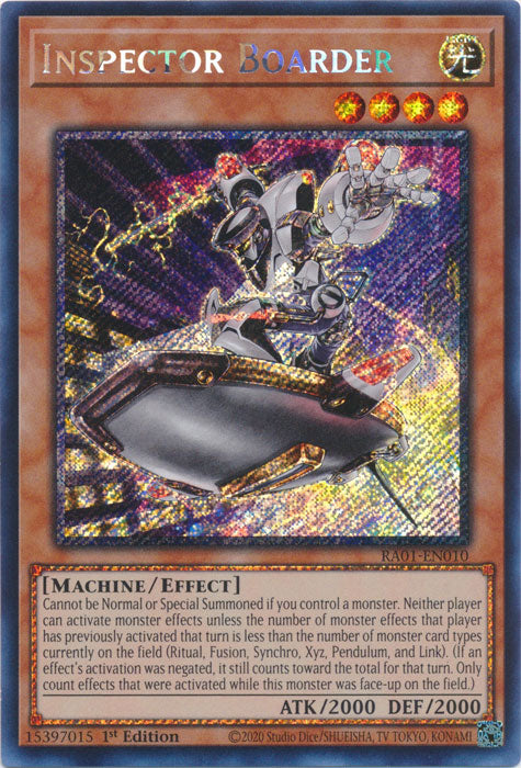 Inspector Boarder (Platinum Secret Rare) - RA01-EN010 - Platinum Secret Rare - 1st Edition available at 401 Games Canada