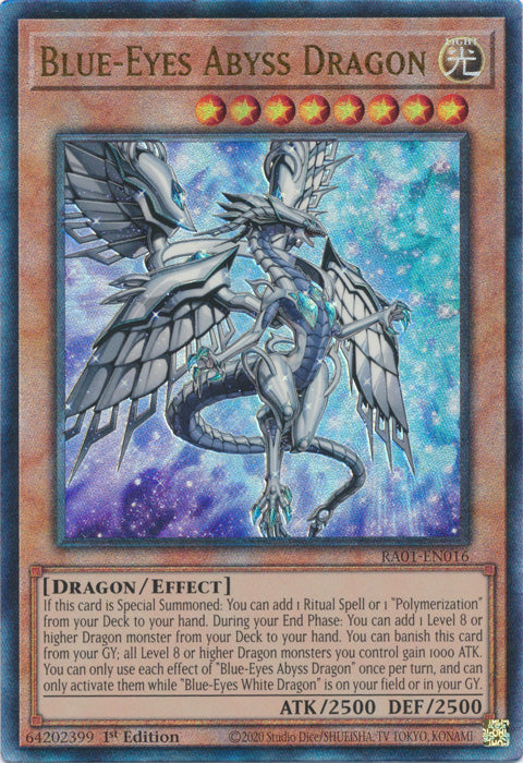 Blue-Eyes Abyss Dragon (PUR) - RA01-EN016 - Prismatic Ultimate Rare - 1st Edition available at 401 Games Canada