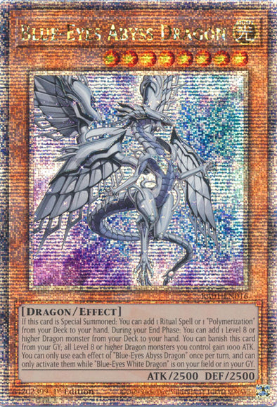 Blue-Eyes Abyss Dragon - RA01-EN016 - Quarter Century Secret Rare - 1st Edition available at 401 Games Canada