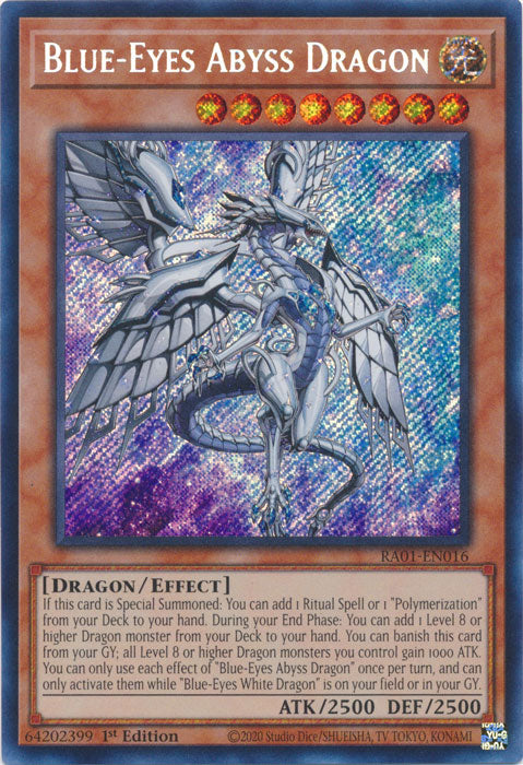 Blue-Eyes Abyss Dragon (Secret Rare) - RA01-EN016 - Secret Rare - 1st Edition available at 401 Games Canada