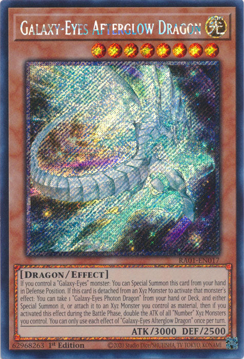 Galaxy-Eyes Afterglow Dragon (Platinum Secret Rare) - RA01-EN017 - Platinum Secret Rare - 1st Edition available at 401 Games Canada