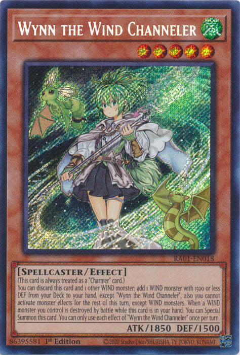 Wynn the Wind Channeler (Secret Rare) - RA01-EN018 - Secret Rare - 1st Edition available at 401 Games Canada