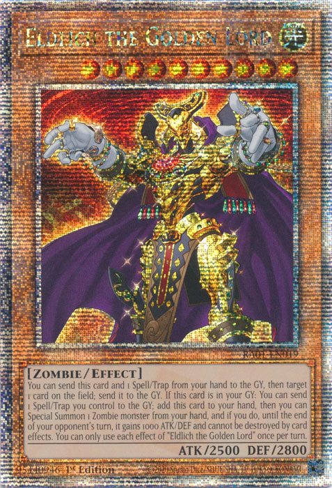 Eldlich the Golden Lord - RA01-EN019 - Quarter Century Secret Rare - 1st Edition available at 401 Games Canada