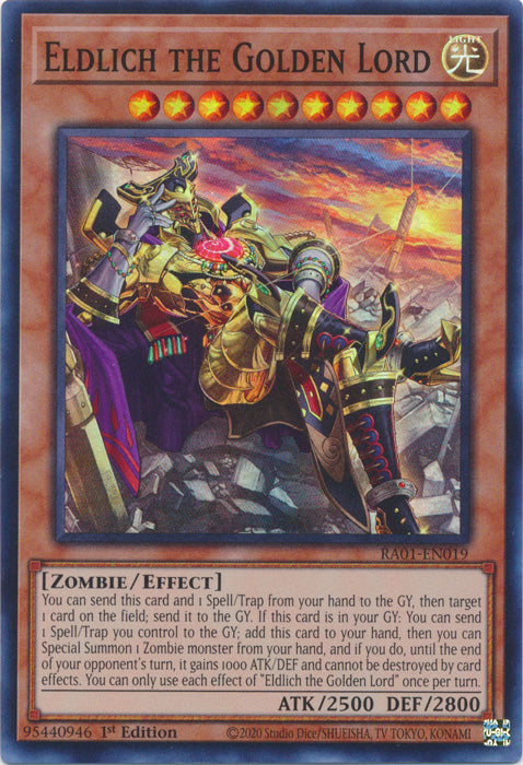 Eldlich the Golden Lord (Alternate Art) - RA01-EN019 - Super Rare - 1st Edition available at 401 Games Canada