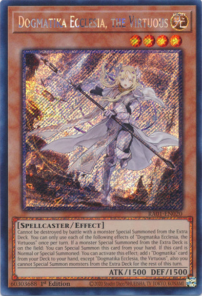 Dogmatika Ecclesia, the Virtuous (Platinum Secret Rare) - RA01-EN020 - Platinum Secret Rare - 1st Edition available at 401 Games Canada