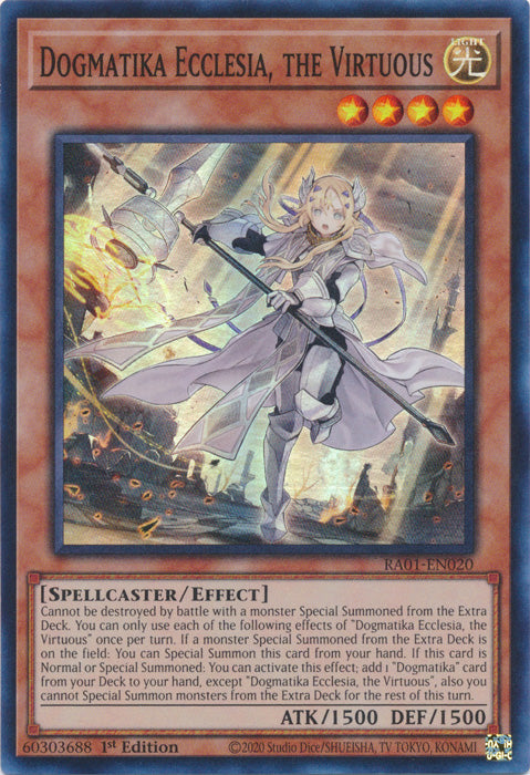 Dogmatika Ecclesia, the Virtuous - RA01-EN020 - Super Rare - 1st Edition available at 401 Games Canada