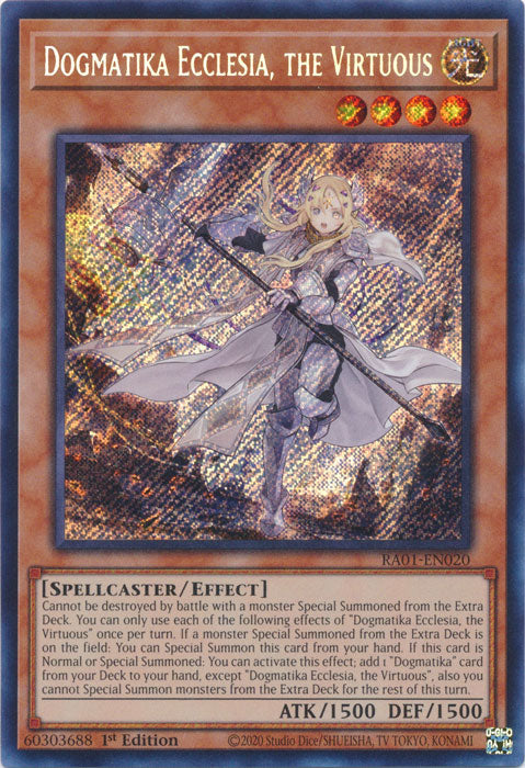 Dogmatika Ecclesia, the Virtuous (Secret Rare) - RA01-EN020 - Secret Rare - 1st Edition available at 401 Games Canada