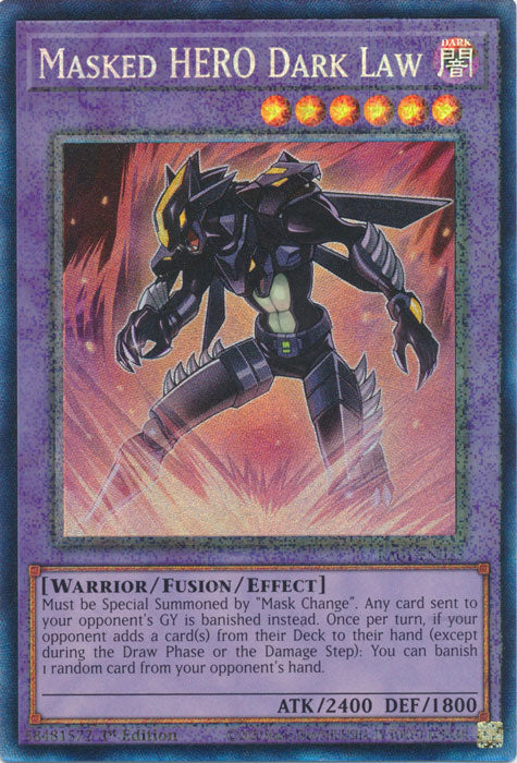 Masked HERO Dark Law (PCR) - RA01-EN025 - Prismatic Collector’s Rare - 1st Edition available at 401 Games Canada