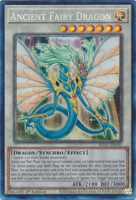 Ancient Fairy Dragon (PCR) - RA01-EN030 - Prismatic Collector’s Rare - 1st Edition available at 401 Games Canada