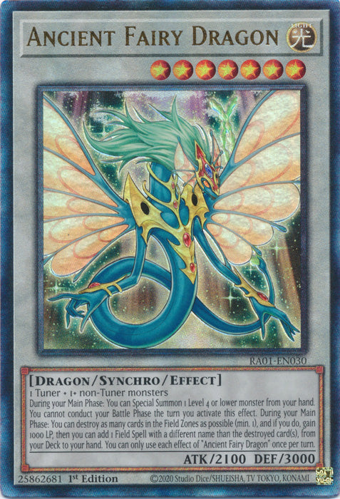 Ancient Fairy Dragon (PUR) - RA01-EN030 - Prismatic Ultimate Rare - 1st Edition available at 401 Games Canada