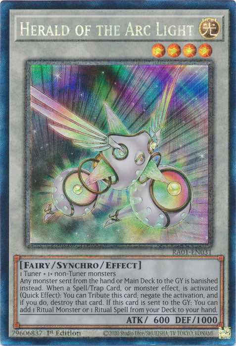 Herald of the Arc Light (PCR) - RA01-EN031 - Prismatic Collector’s Rare - 1st Edition available at 401 Games Canada