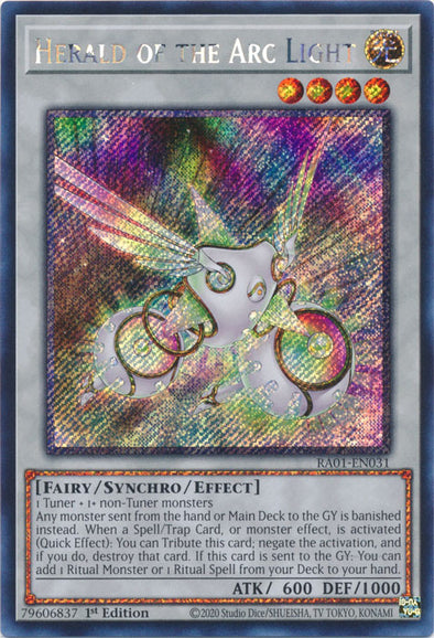 Herald of the Arc Light (Platinum Secret Rare) - RA01-EN031 - Platinum Secret Rare - 1st Edition available at 401 Games Canada