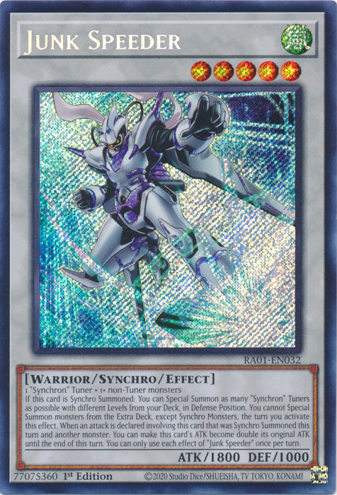 Junk Speeder (Secret Rare) - RA01-EN032 - Secret Rare - 1st Edition available at 401 Games Canada