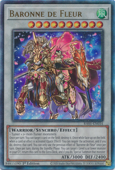 Baronne de Fleur (PUR) - RA01-EN034 - Prismatic Ultimate Rare - 1st Edition available at 401 Games Canada