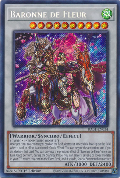 Baronne de Fleur (Secret Rare) - RA01-EN034 - Secret Rare - 1st Edition available at 401 Games Canada