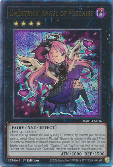 Ghostrick Angel of Mischief (PUR) - RA01-EN036 - Prismatic Ultimate Rare - 1st Edition available at 401 Games Canada