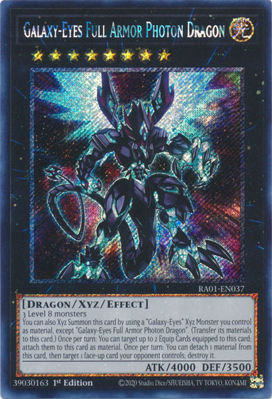 Galaxy-Eyes Full Armor Photon Dragon (Platinum Secret Rare) - RA01-EN037 - Platinum Secret Rare - 1st Edition available at 401 Games Canada